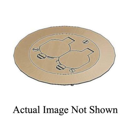 Thomas & Betts Steel City® MopTite™ P-60-CACP 1-Piece Carpet Plate With Duplex Hinged Lift Lid, 5-3/4 in Dia, Brass